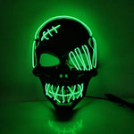 Masque Crâne Squelette Lumineux LED — motif toile lumineux, Halloween Gothique Mazzed