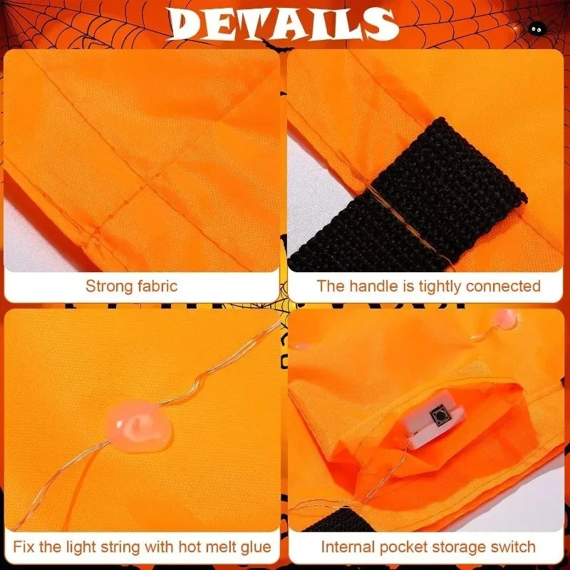 Panier Citrouille Lumineux à Bonbons (Lot de 3)