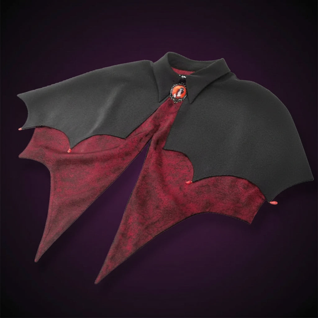 Cape de Sorcière Réversible Enfant — doublure rouge visible, Mazzed
