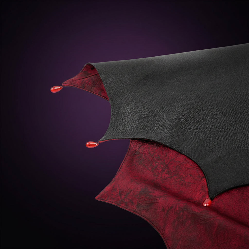 Cape de Sorcière Réversible Enfant — détail col boutonné, Mazzed