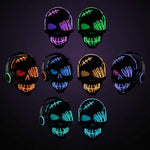 Masque Crâne Squelette Lumineux LED — gamme complète des 9 coloris, Halloween Gothique Mazzed