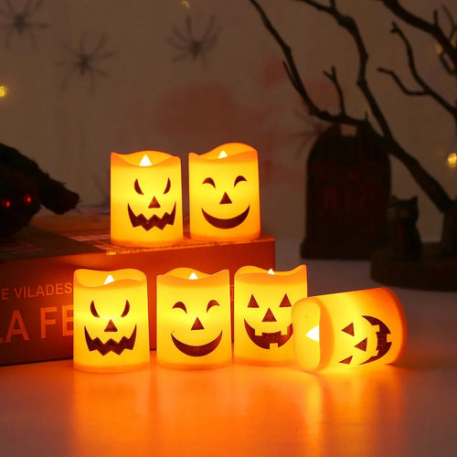Bougies LED Citrouille & Crâne (Lot de 6)