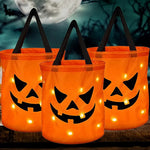 Panier Citrouille Lumineux à Bonbons (Lot de 3)