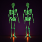 Squelette Phosphorescent sur fond dégradé violet Halloween chic, Mazzed